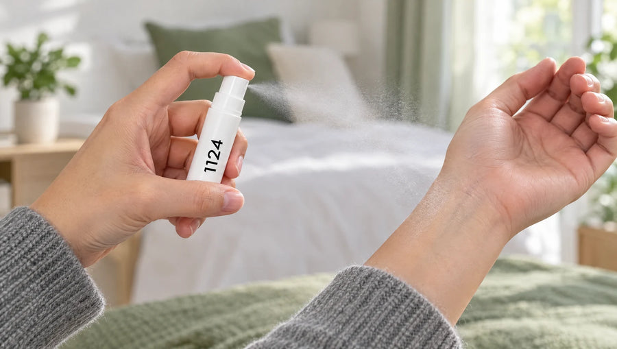 Cómo usar: quita el tapón y pulveriza la miniatura a unos 15 cm de la muñeca