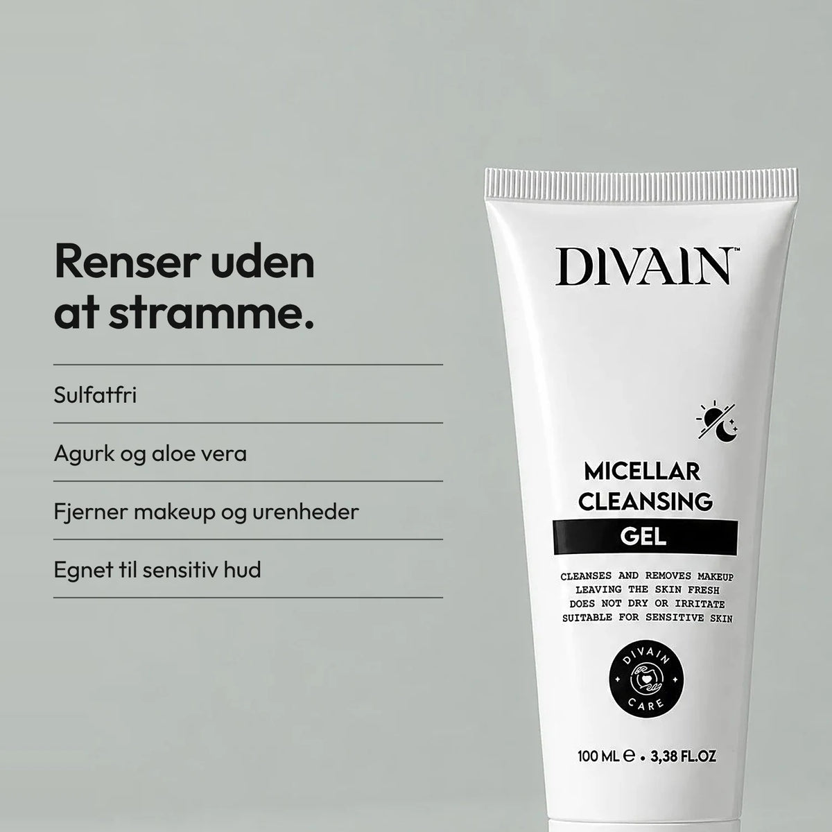 Micellegel uden sulfater til alle hudtyper, også følsom hud.