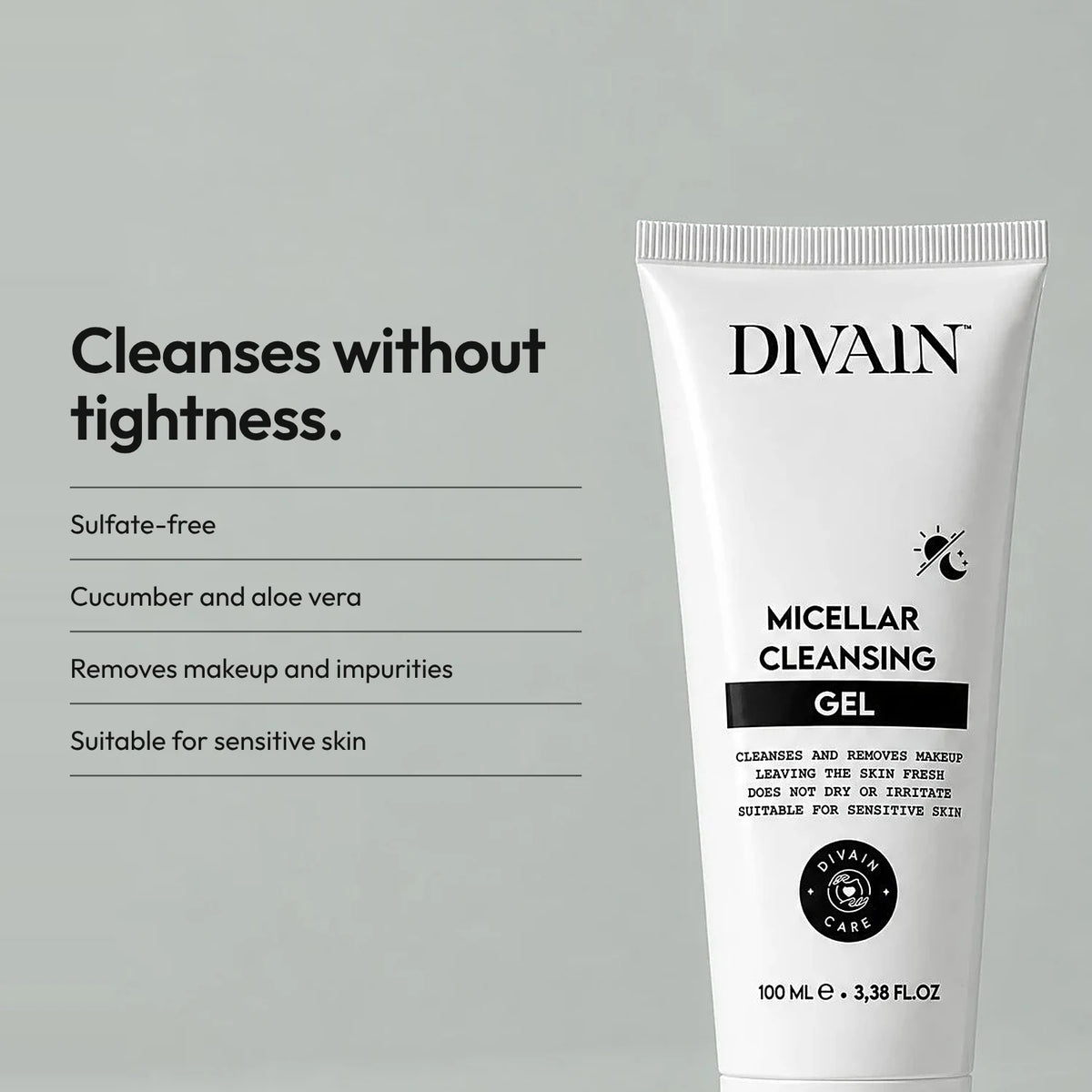 Sulfate-free micellar gel for all skin types, even sensitive.