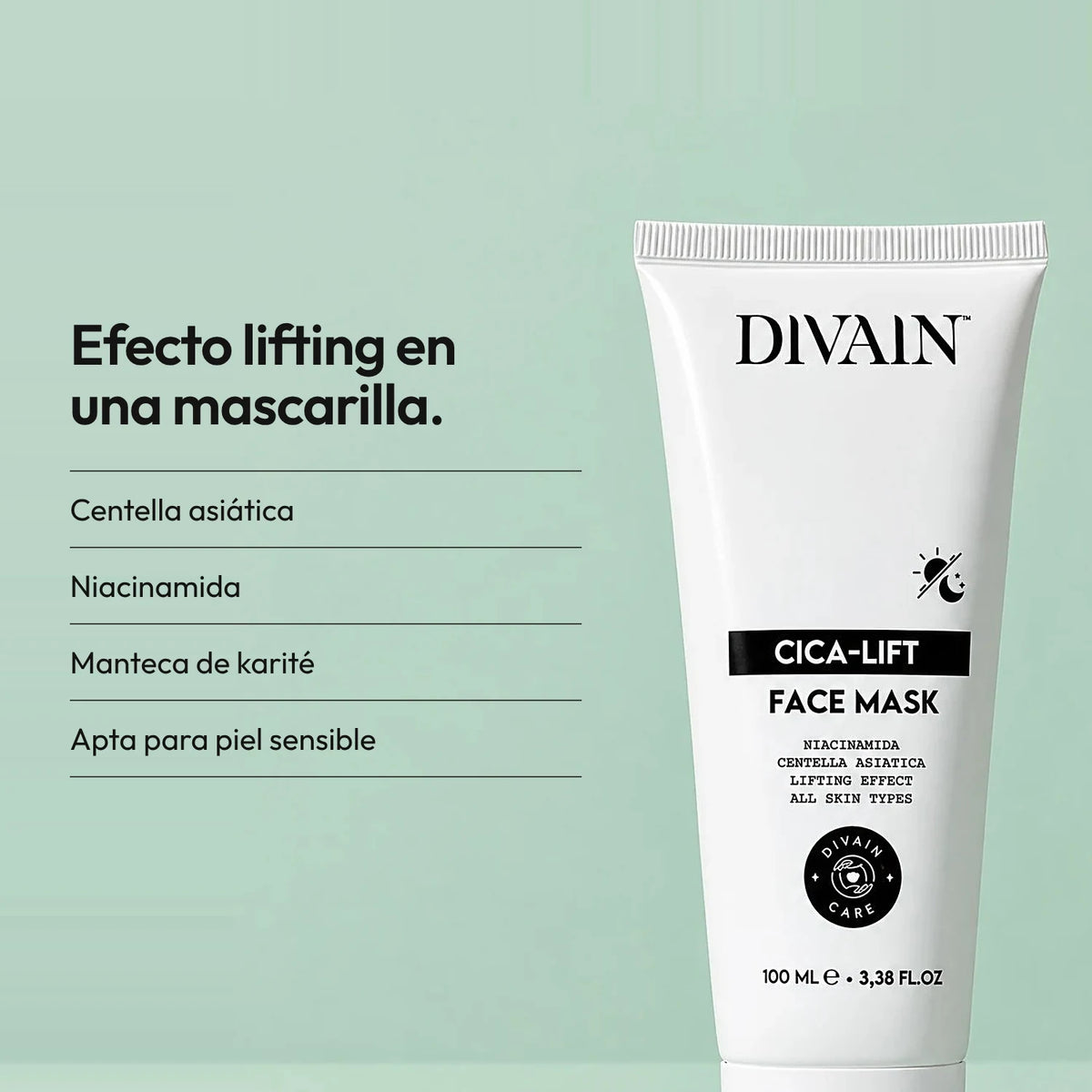 Mascarilla hidratante con efecto lifting, apta incluso para piel sensible.