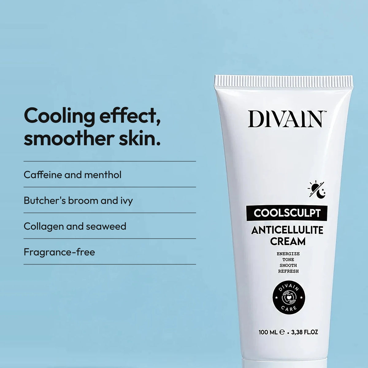 Fragrance-free anti-cellulite cream with a lightweight texture and fast absorption.