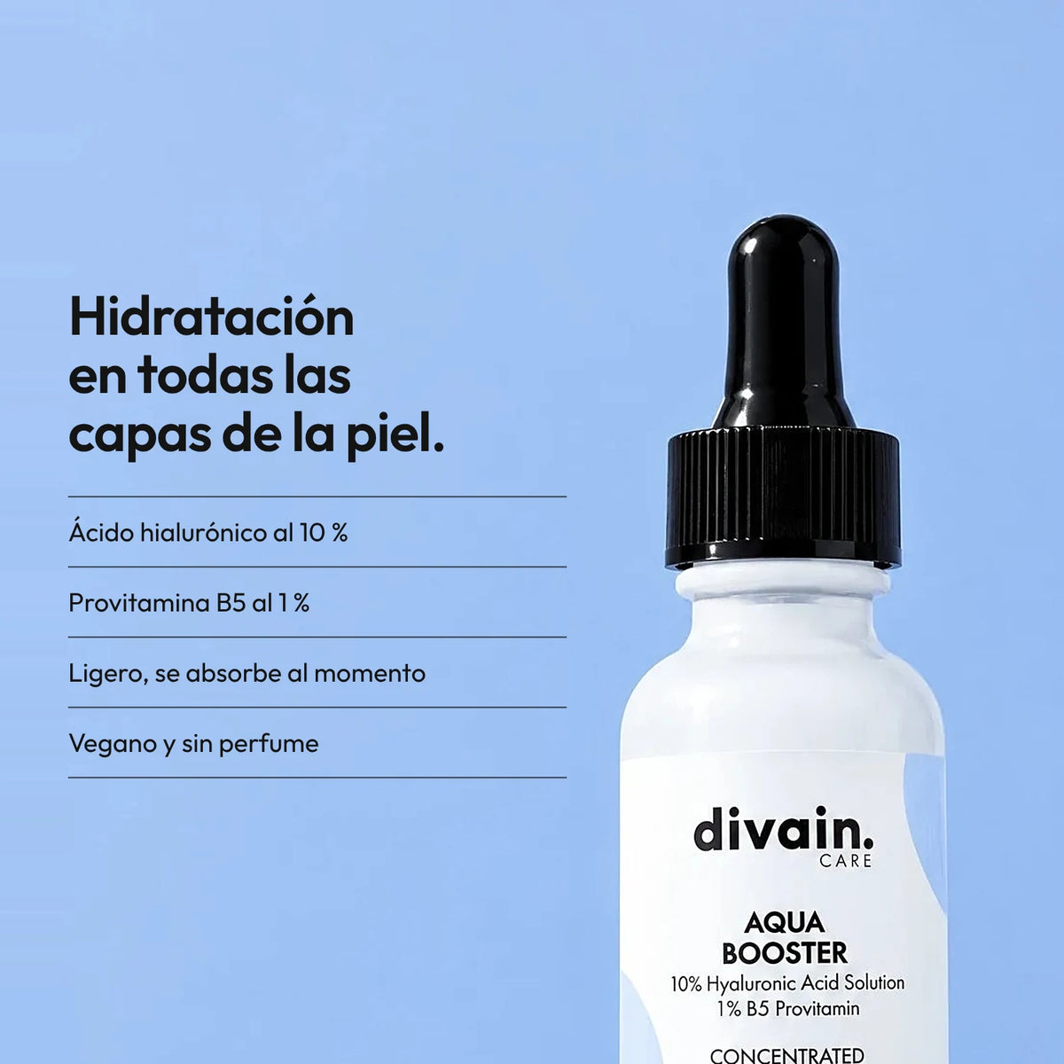Hidratación multicapa con textura ligera de rápida absorción.