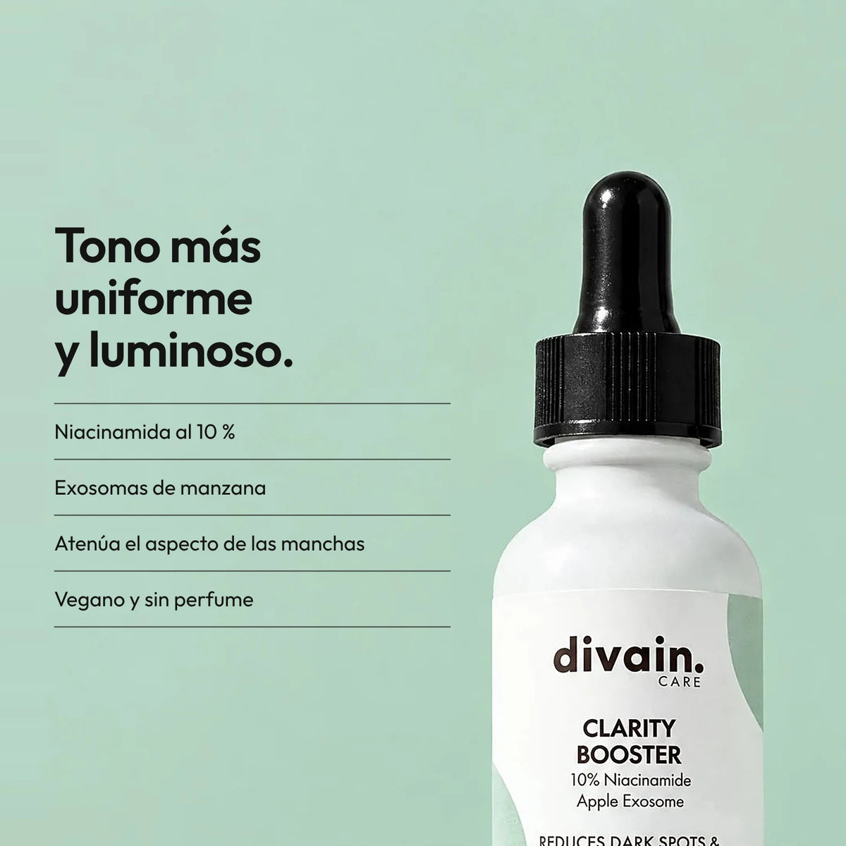 10 % niacinamida y exosomas de manzana contra las manchas.