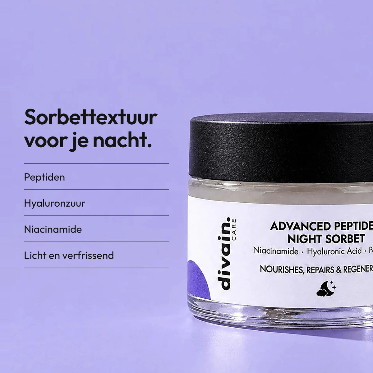 Nachtcrème met sorbettextuur: licht, fris en voedend.