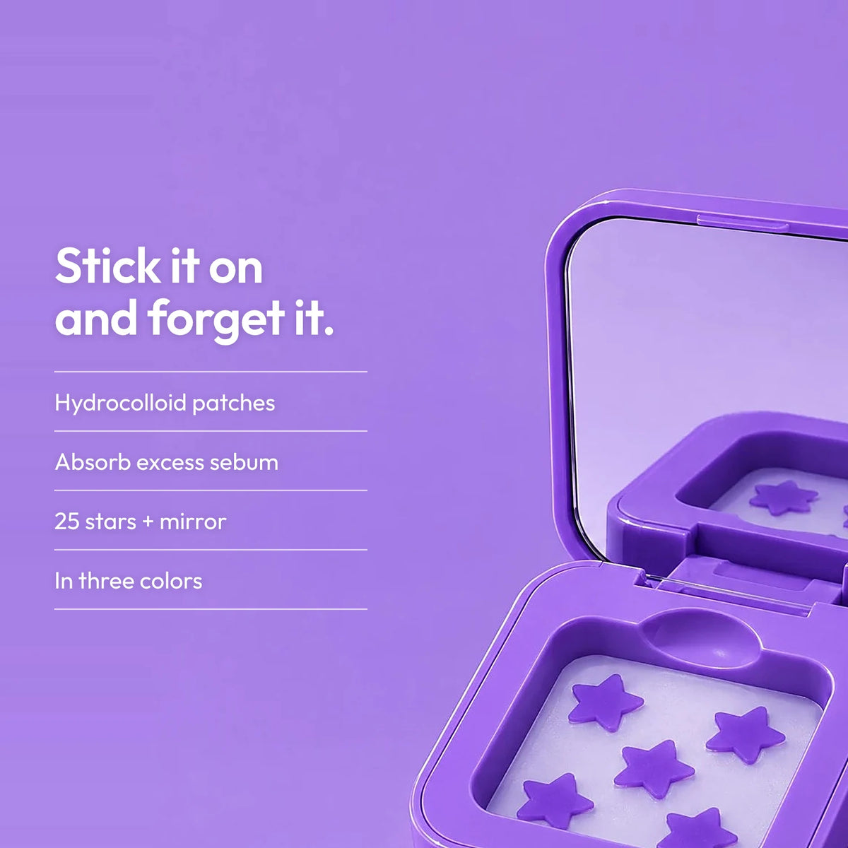 Star-shaped hydrocolloid patches that work while you get on with your day.