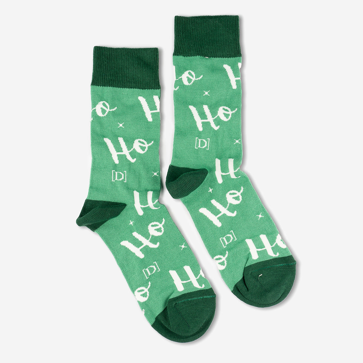 Green Christmas Socks "Ho Ho Ho"