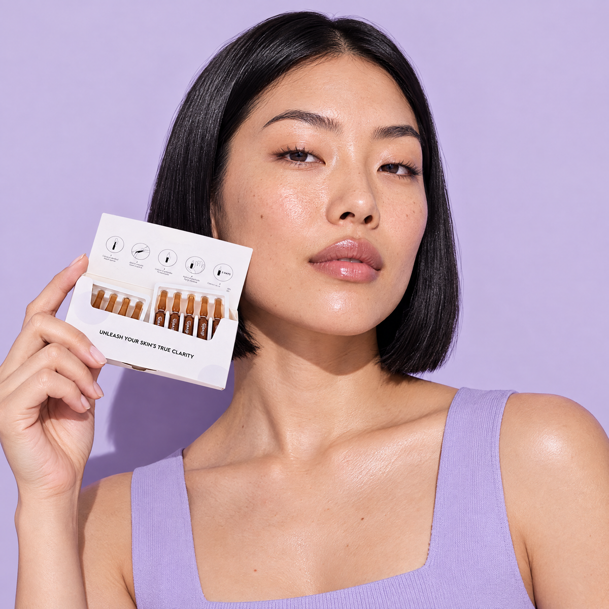 Persona usando divain. Care Soft Peeling Ampoules
