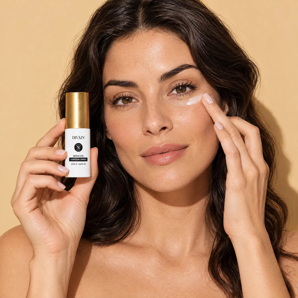 Persona usando divain. Care Revive Eye Contour Cream