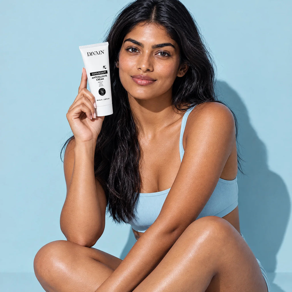 Persona usando divain. Care CoolSculpt Anticellulite Cream