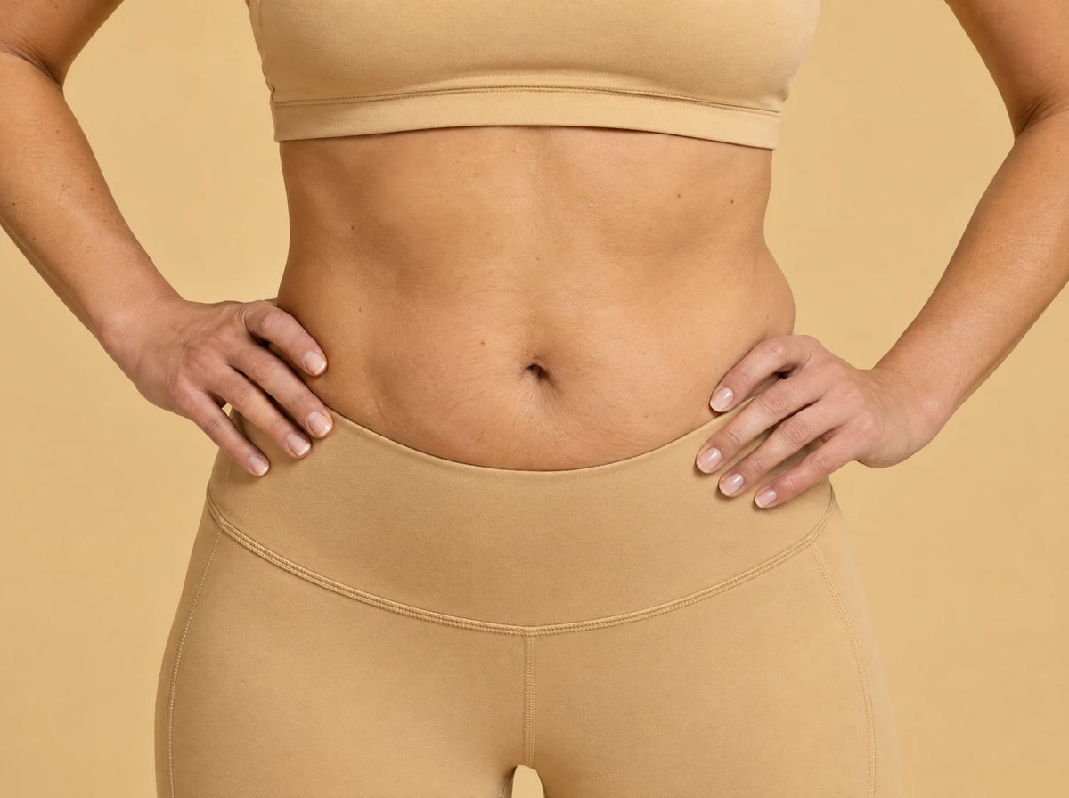 Zona de aplicación de divain. Care Energize Belly Firming Gel