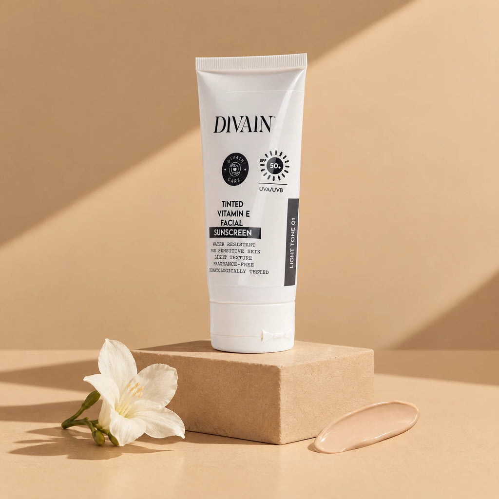 divain. Care Tinted Vitamin E Sunscreen SPF50+ Light Tone 01