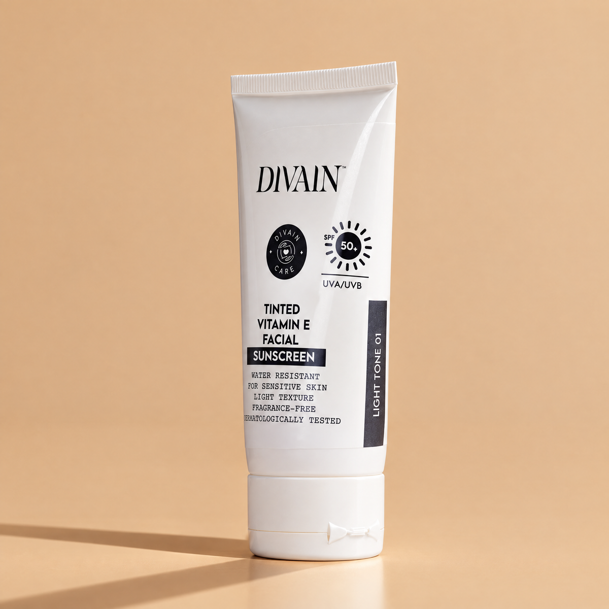 divain. Care Tinted Vitamin E Sunscreen SPF50+ Light Tone 01