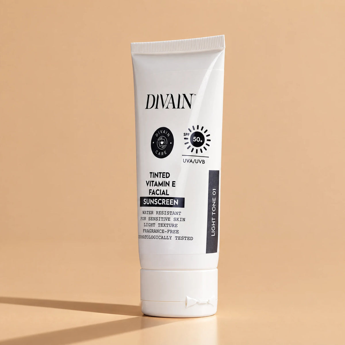 divain. Care Tinted Vitamin E Sunscreen SPF50+ Light Tone 01