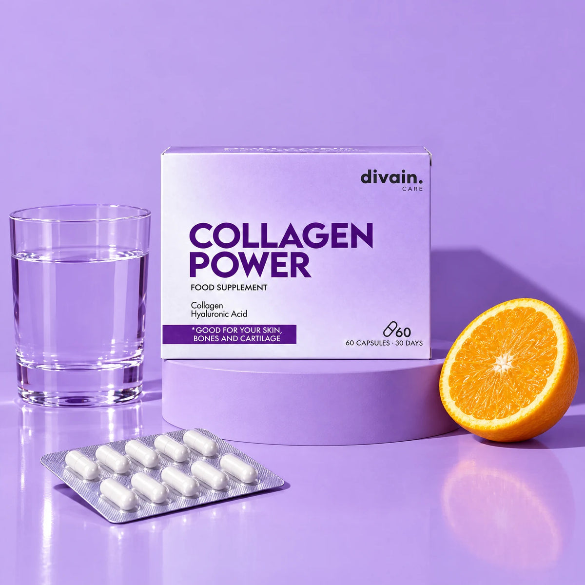divain. Care Collagen Power con agua y naranja (vitamina C)