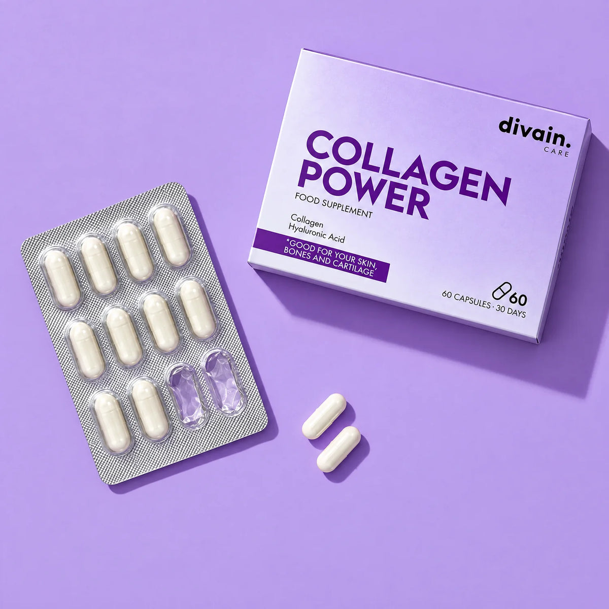 Dosis diaria de divain. Care Collagen Power: 2 cápsulas