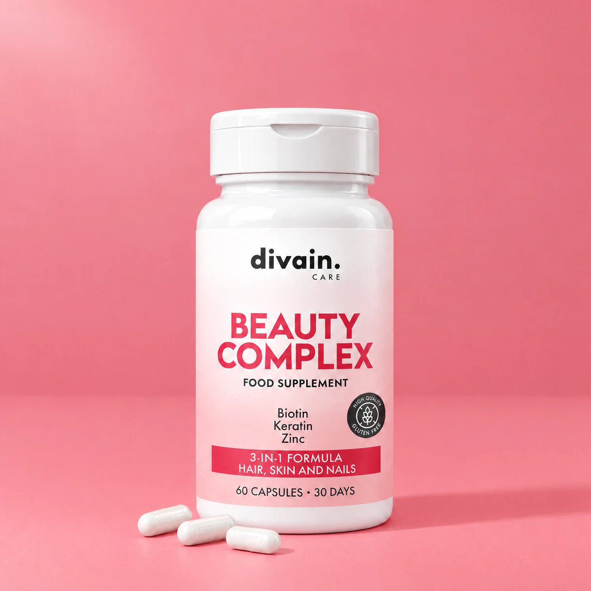 Cápsulas de Beauty Complex con biotina, queratina y zinc