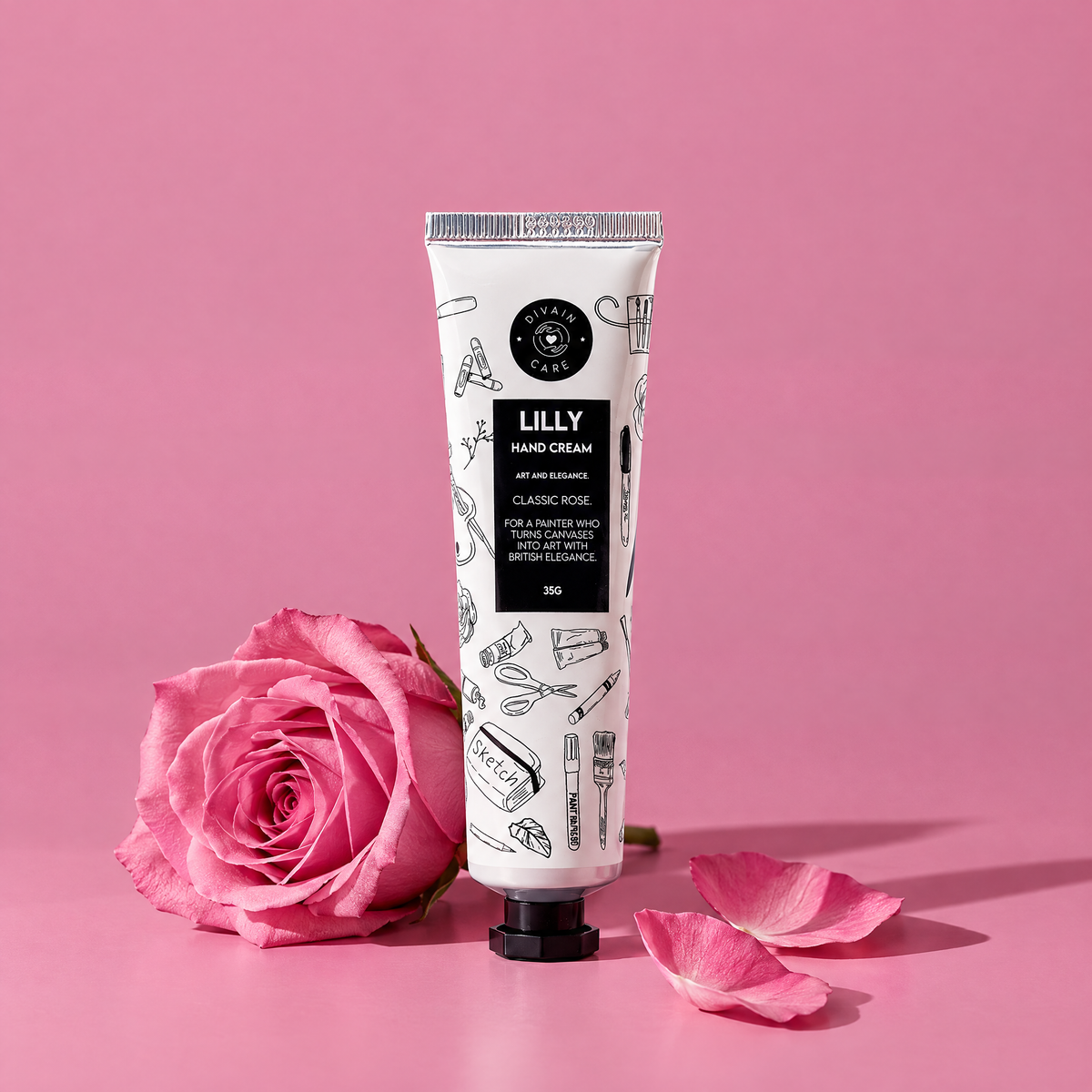 divain. Care Crema de manos Rosa