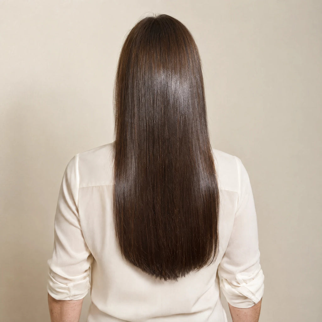 Cabello liso, sin encrespamiento y con brillo