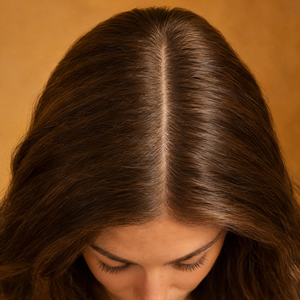 Cabello denso y fuerte con un cuero cabelludo sano