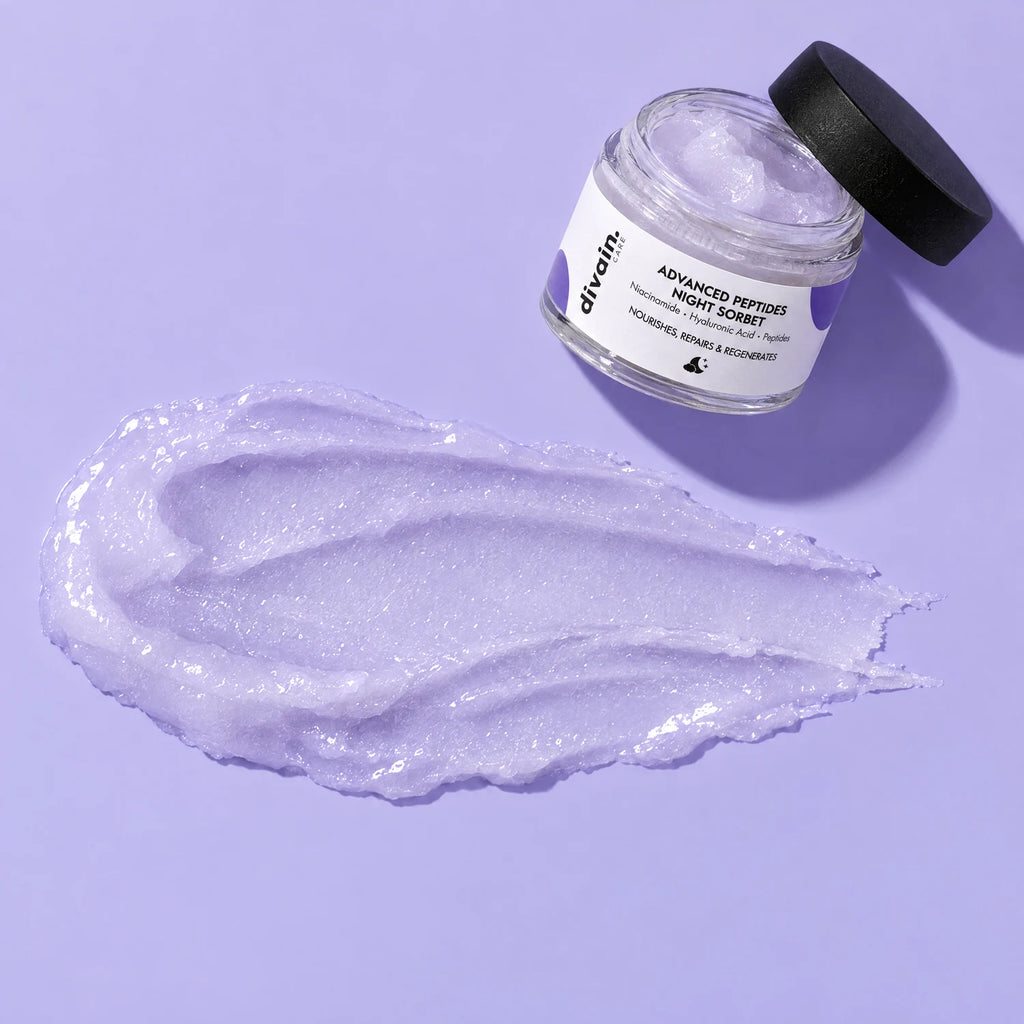 Textura de divain. Care Advanced Peptides Night Sorbet