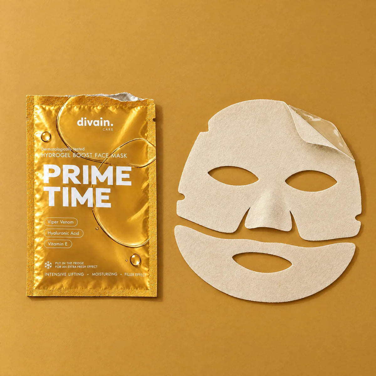 Las dos piezas de Prime Time: papel mate por fuera e hidrogel por dentro