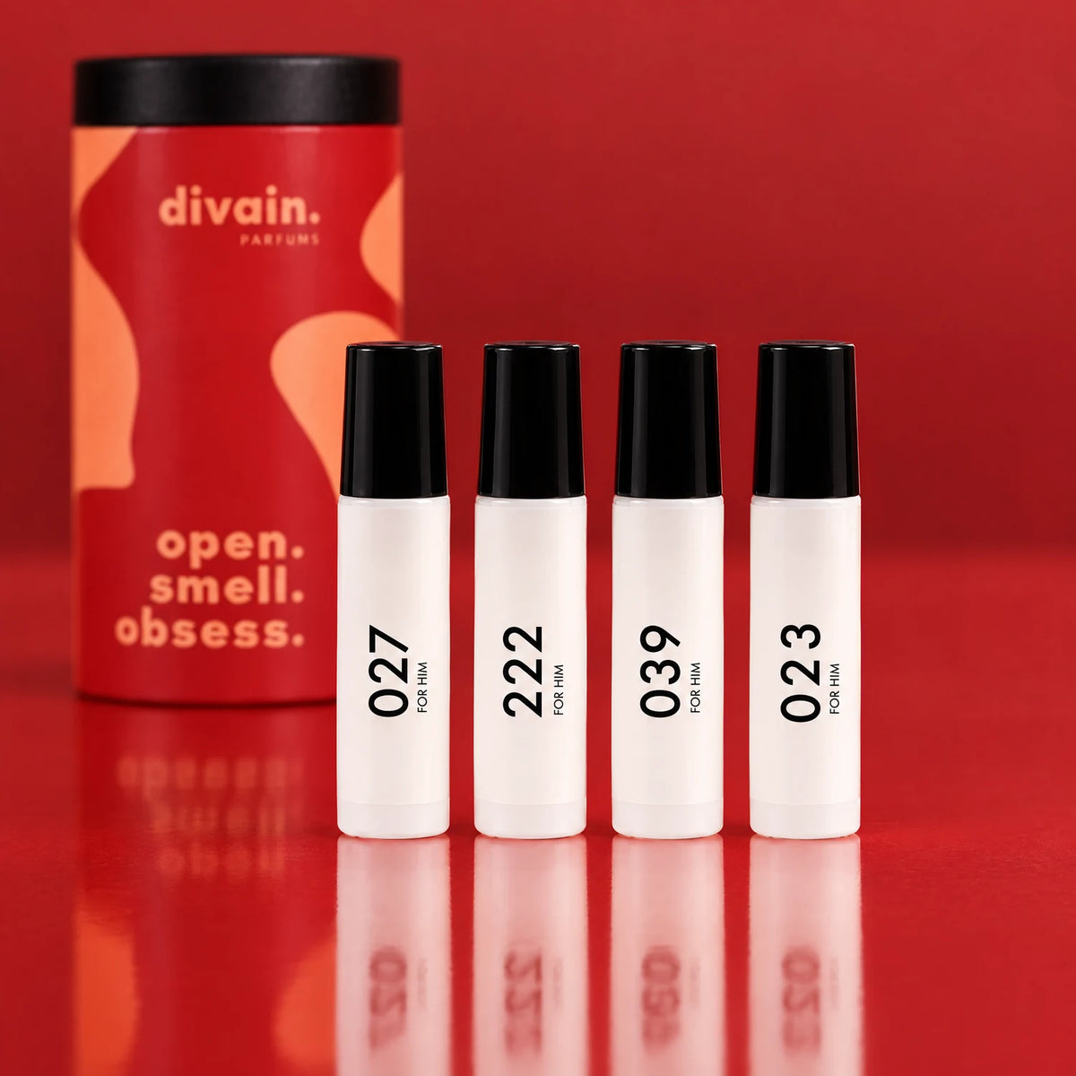 Detalle de los 4 frascos de 10 ml: 027, 222, 039 y 023