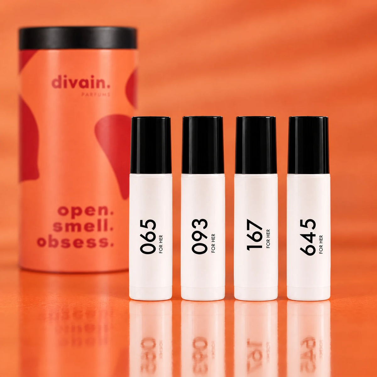 Detalle de los 4 frascos de 10 ml: 065, 093, 167 y 645