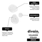 Sérum voluminizador de pestañas divain Care con péptidos, provitamina B5 y ácido hialurónico