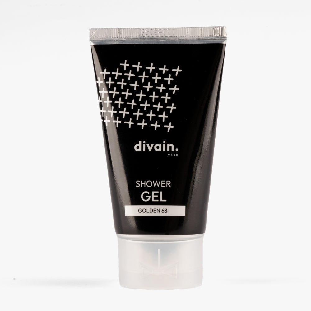 Gel de ducha divain Care, con envase negro e inspirado en el perfume divain 063.