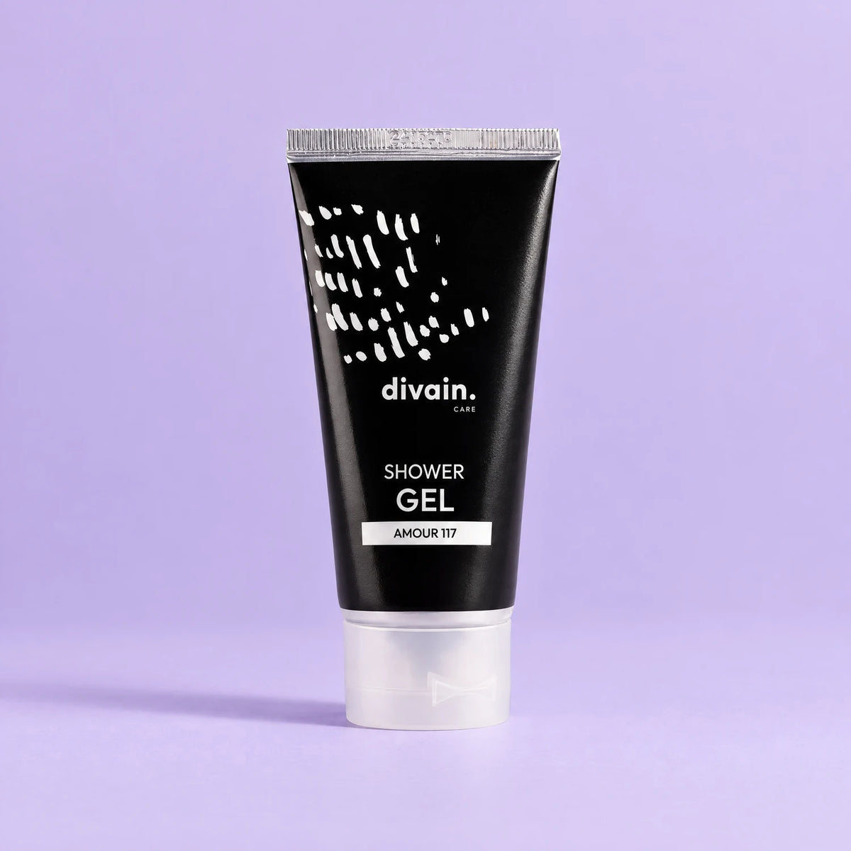 Shower Gel divain.117 Amour sobre fondo lila