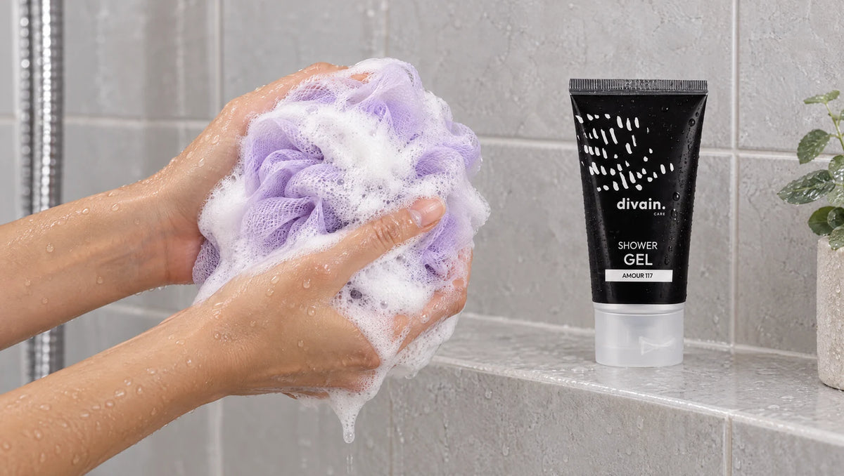 Cómo usar el Shower Gel divain.117 con esponja de ducha