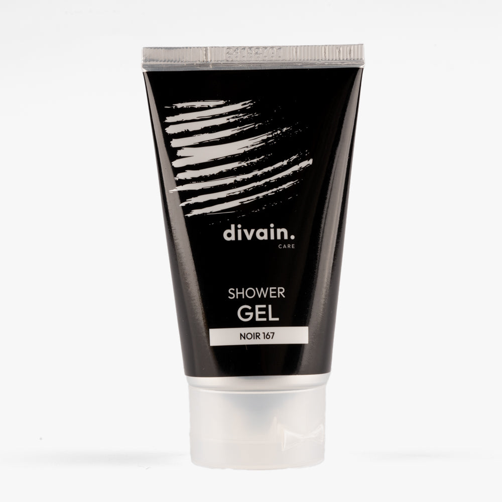 Gel de ducha divain Care, con envase negro e inspirado en el perfume divain 167.