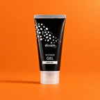 Shower Gel divain.602 Free sobre fondo mandarina