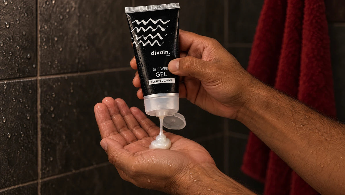 Cómo usar el Shower Gel divain.611: una pequeña cantidad en la mano