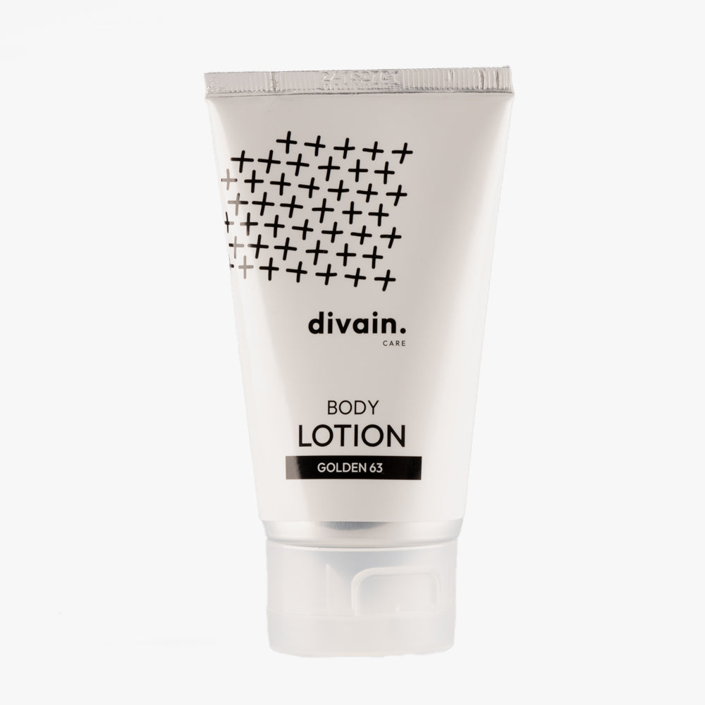 Crema corporal divain Care, con envase blanco e inspirada en el perufme 063.