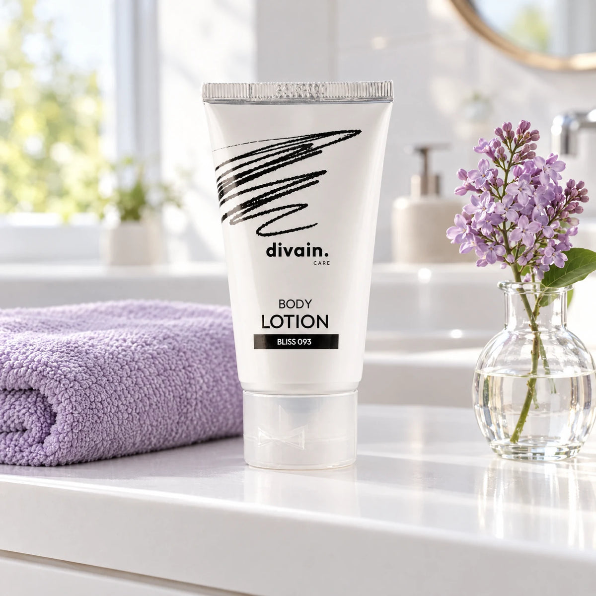 Body Lotion divain.093 en el baño