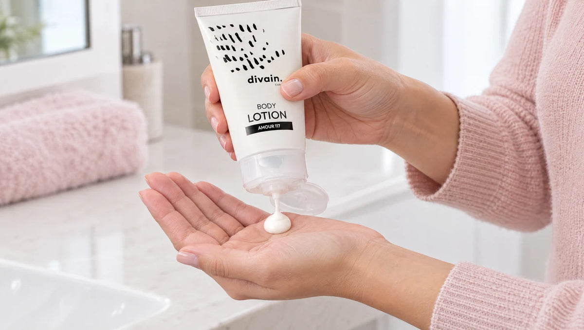 Cómo usar la Body Lotion divain.117: una pequeña cantidad en la palma