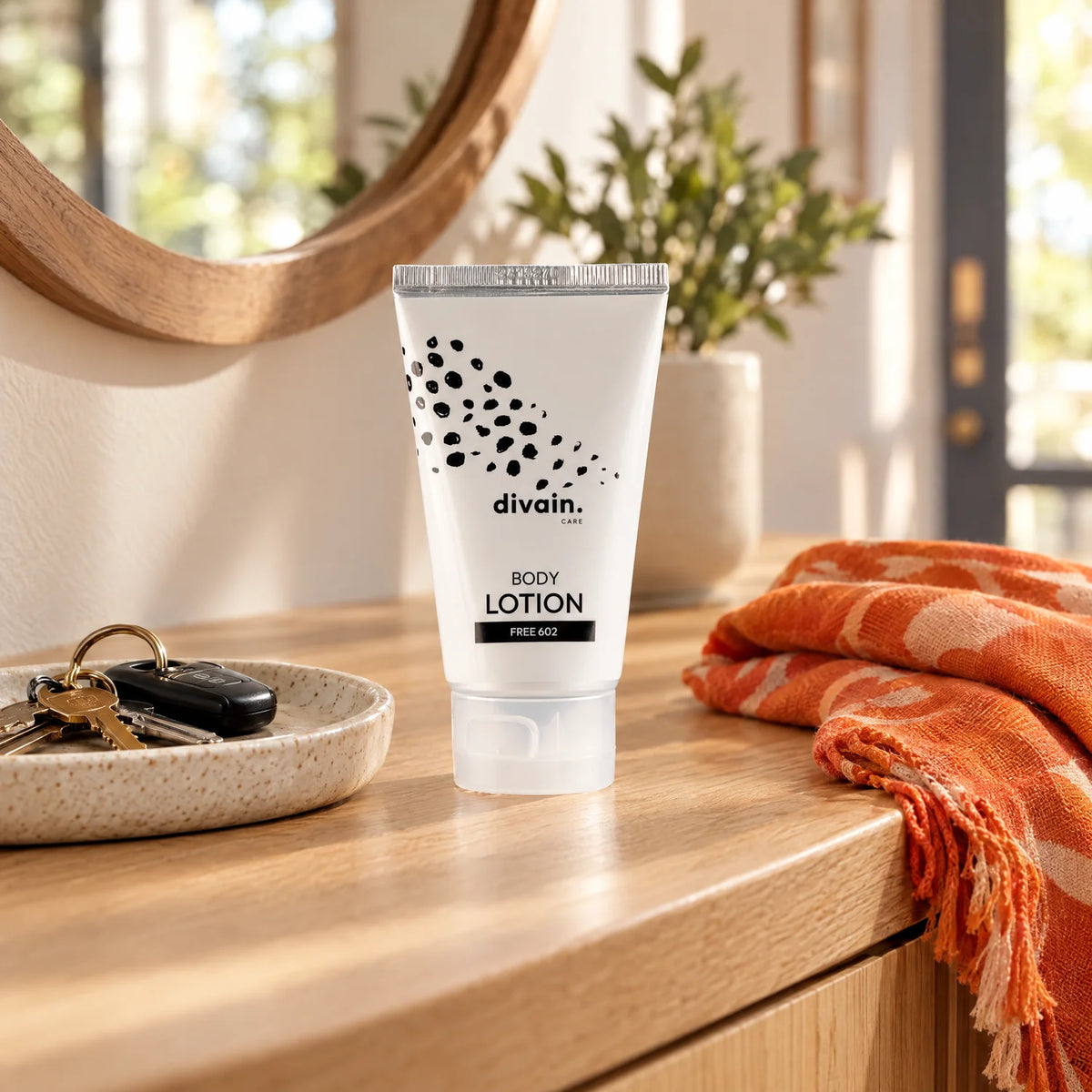 Body Lotion divain.602 en el recibidor de casa