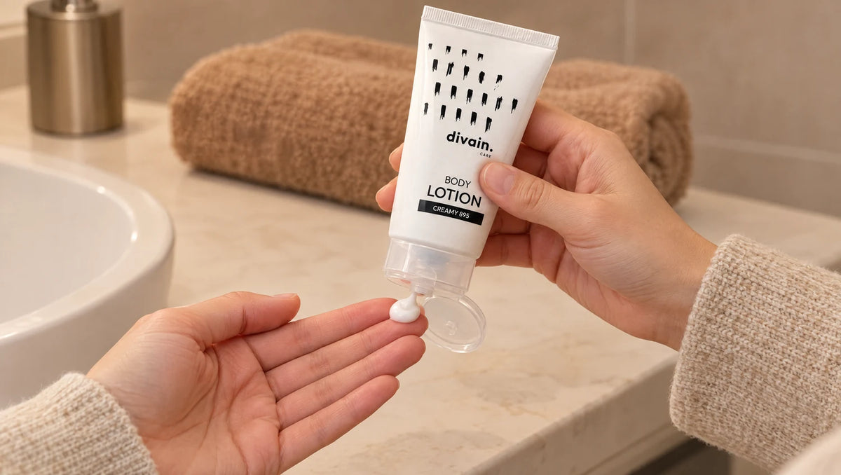 Cómo usar la Body Lotion divain.895: una pequeña cantidad en los dedos