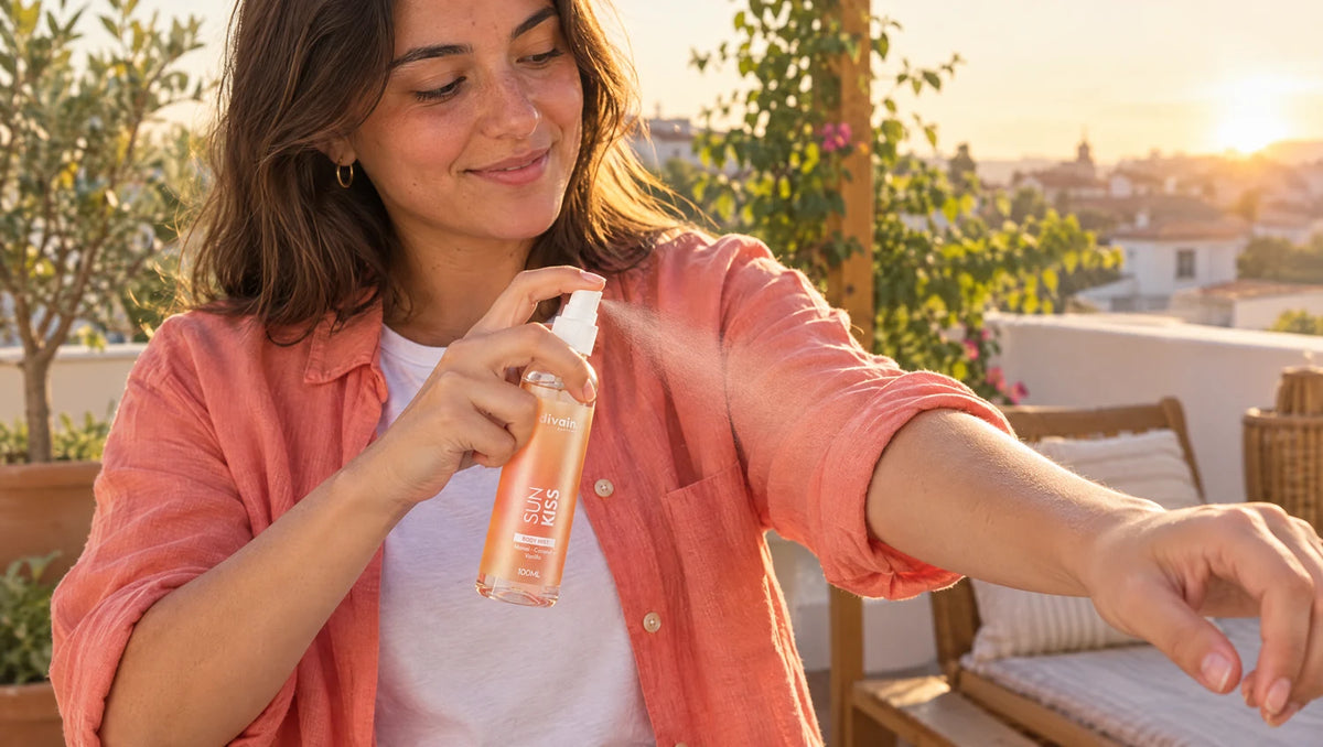 Cómo usar Sun Kiss Body Mist: vaporizar a 20 cm de la piel