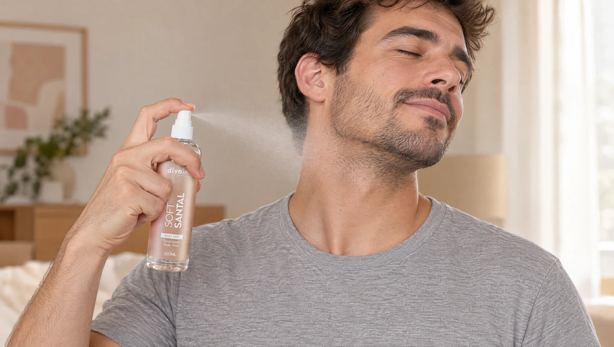 Cómo usar Soft Santal Body Mist: vaporizar sobre el cuello a 20 cm