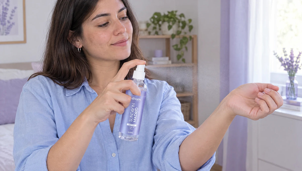 Cómo usar Sunday in Madrid Body Mist: vaporizar sobre la muñeca a 20 cm