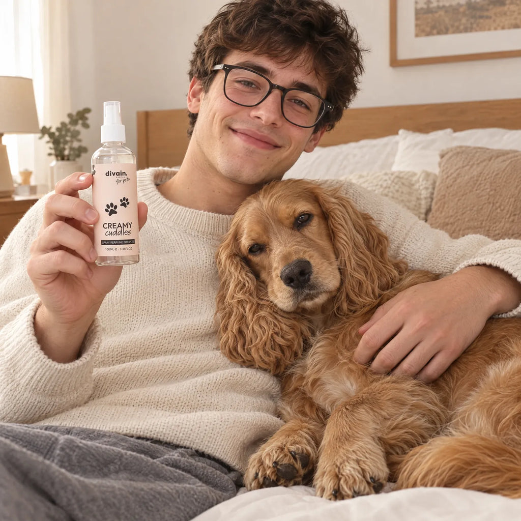 Creamy Cuddles perfume para mascotas en el día a día