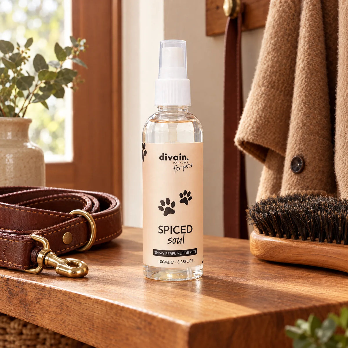 Spiced Soul perfume para mascotas en su sitio en casa