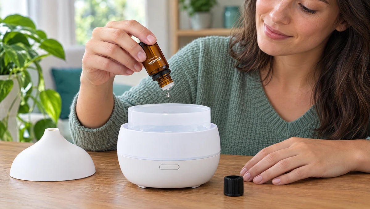 Cómo usarlo: unas gotas de árbol de té en el agua del difusor