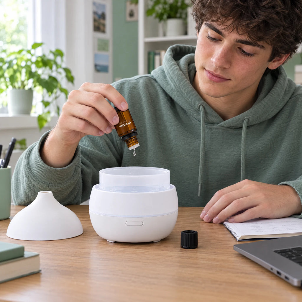 Cómo usarlo: unas gotas de menta piperita en el agua del difusor