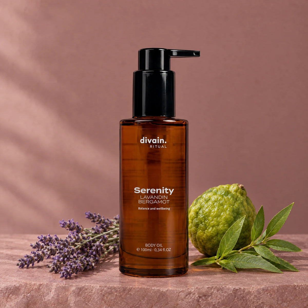 Serenity Body Oil con lavanda, bergamota y hojas de verbena