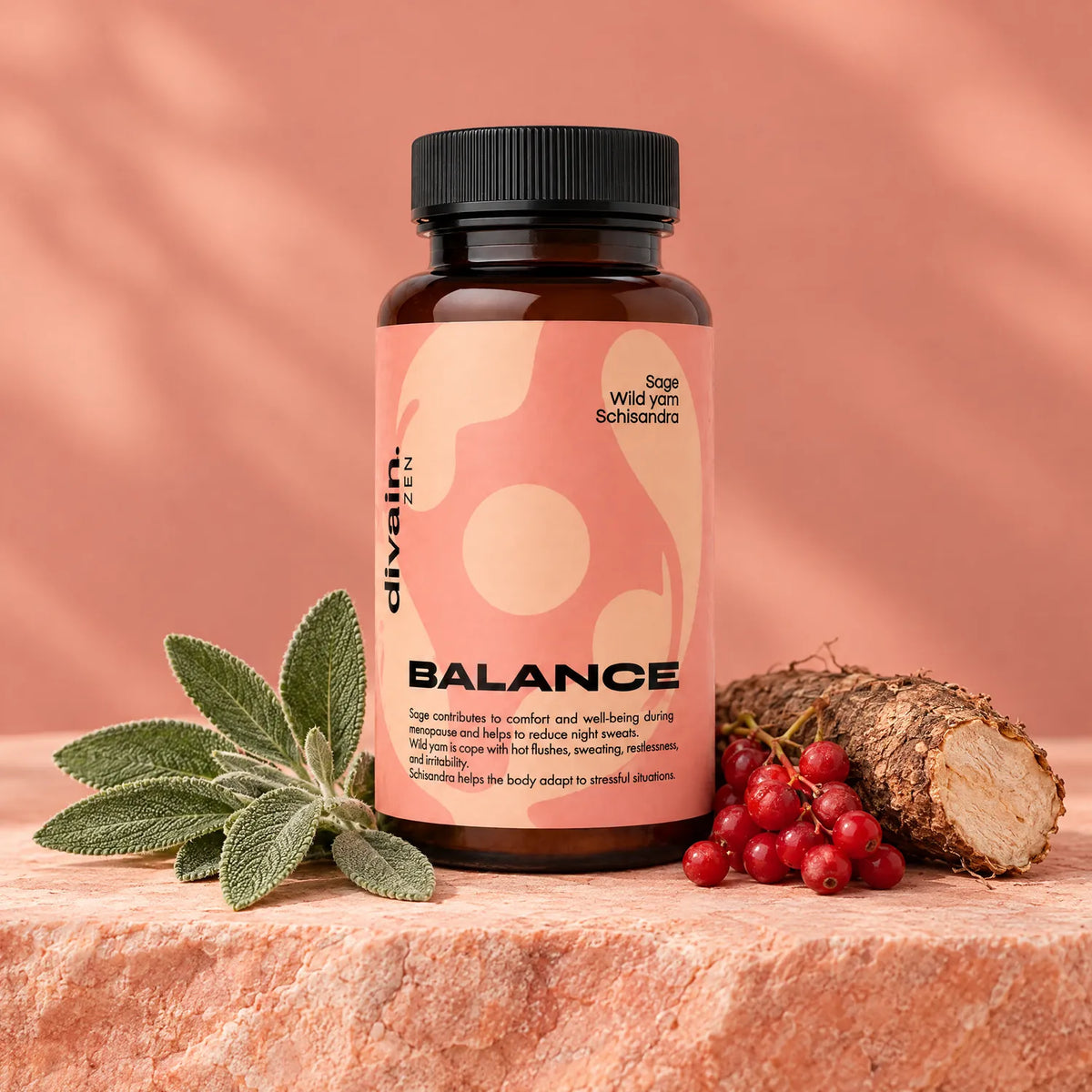 BALANCE con salvia fresca, bayas de schisandra y raíz de yam silvestre
