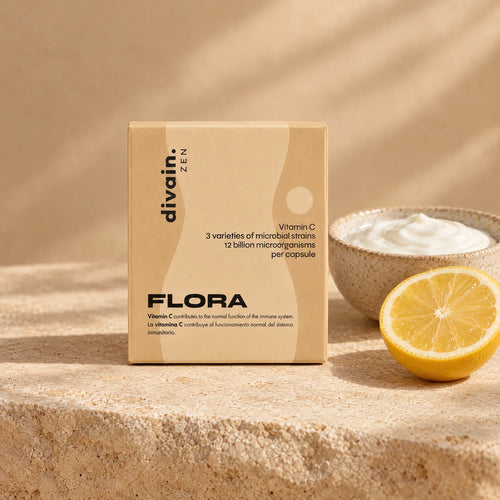 FLORA junto a yogur natural y limón, para el cuidado de la digestión