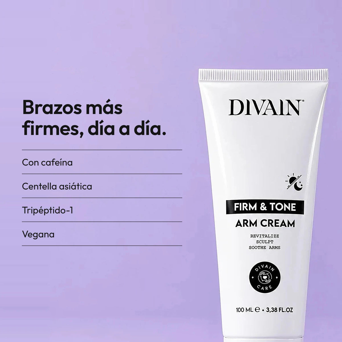 Crema reafirmante para brazos con cafeína, escina y centella asiática.